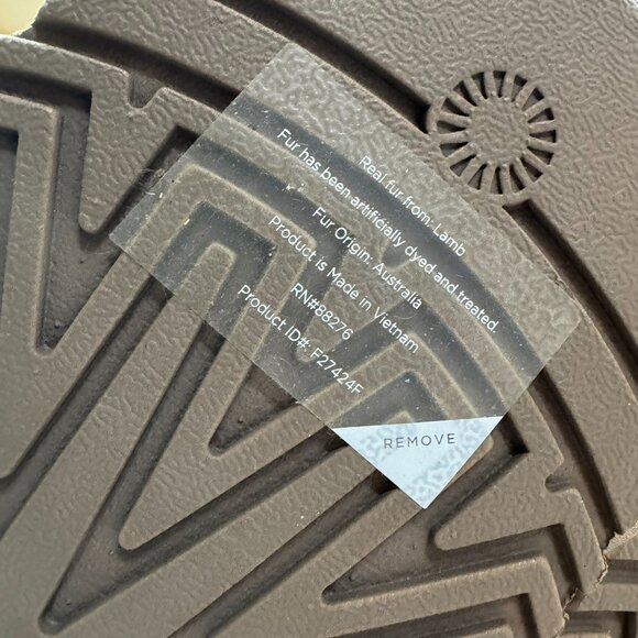 New UGG Tazz Maxi Curly Shearling Platform Slippers Chestnut Brown Womens 8 - Picture 9 of 16